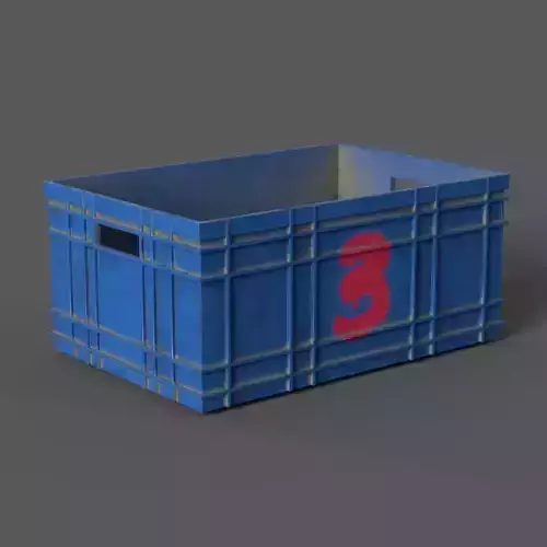 low-poly box crate with number Low-poly 3D model low-poly box crate with number Low-poly 3D model