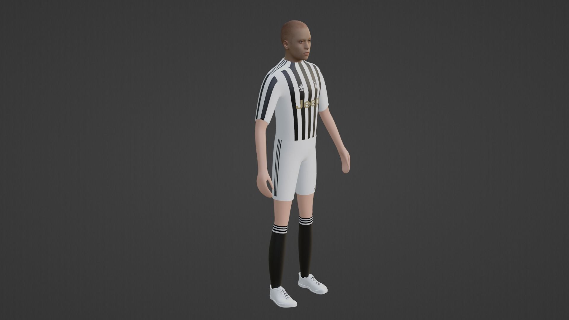 Soccer Player - Juventus Low-poly 3D model_3