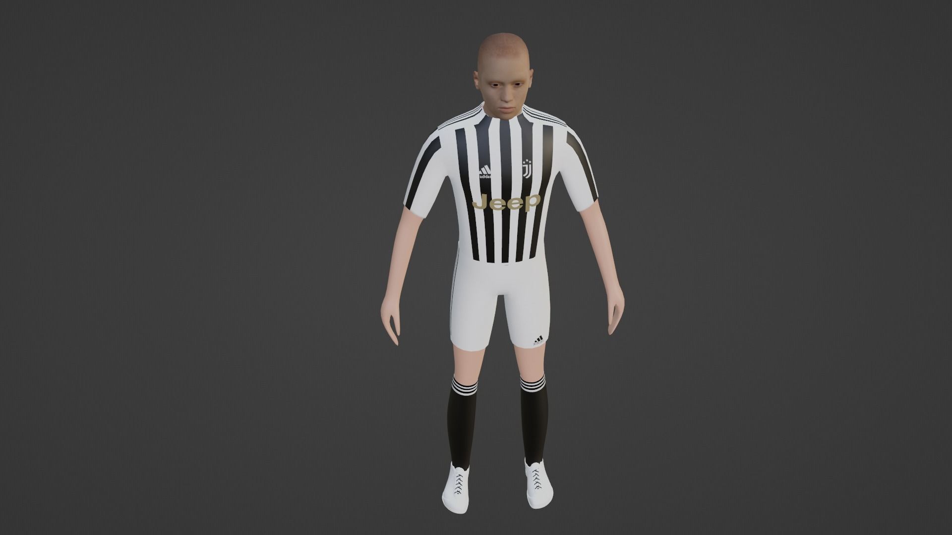 Soccer Player - Juventus Low-poly 3D model_1