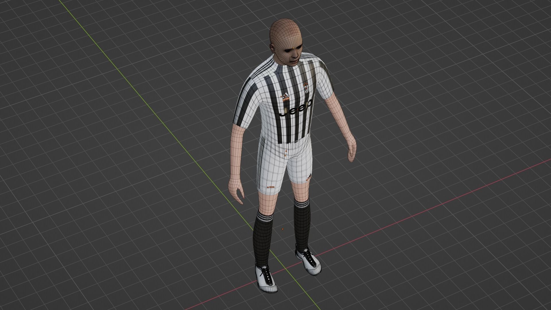 Soccer Player - Juventus Low-poly 3D model_6