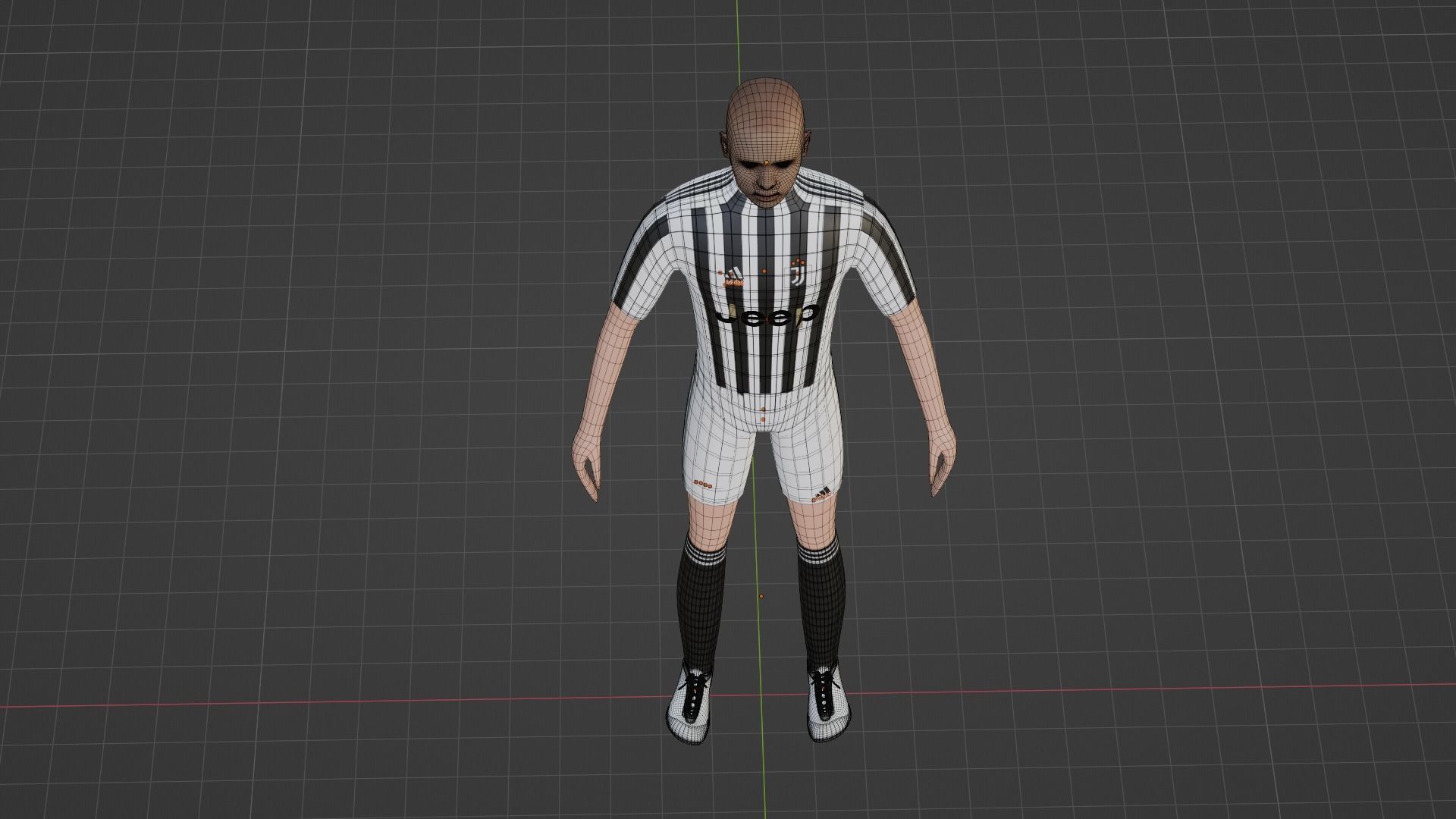 Soccer Player - Juventus Low-poly 3D model_8