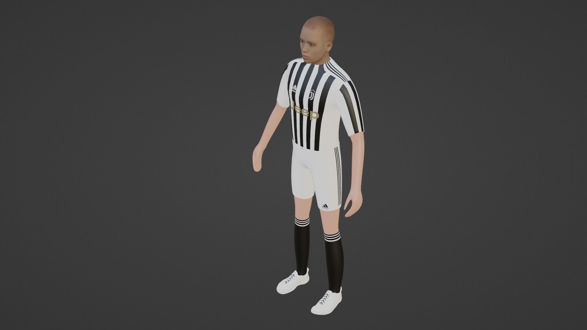 Soccer Player - Juventus Low-poly 3D model_2