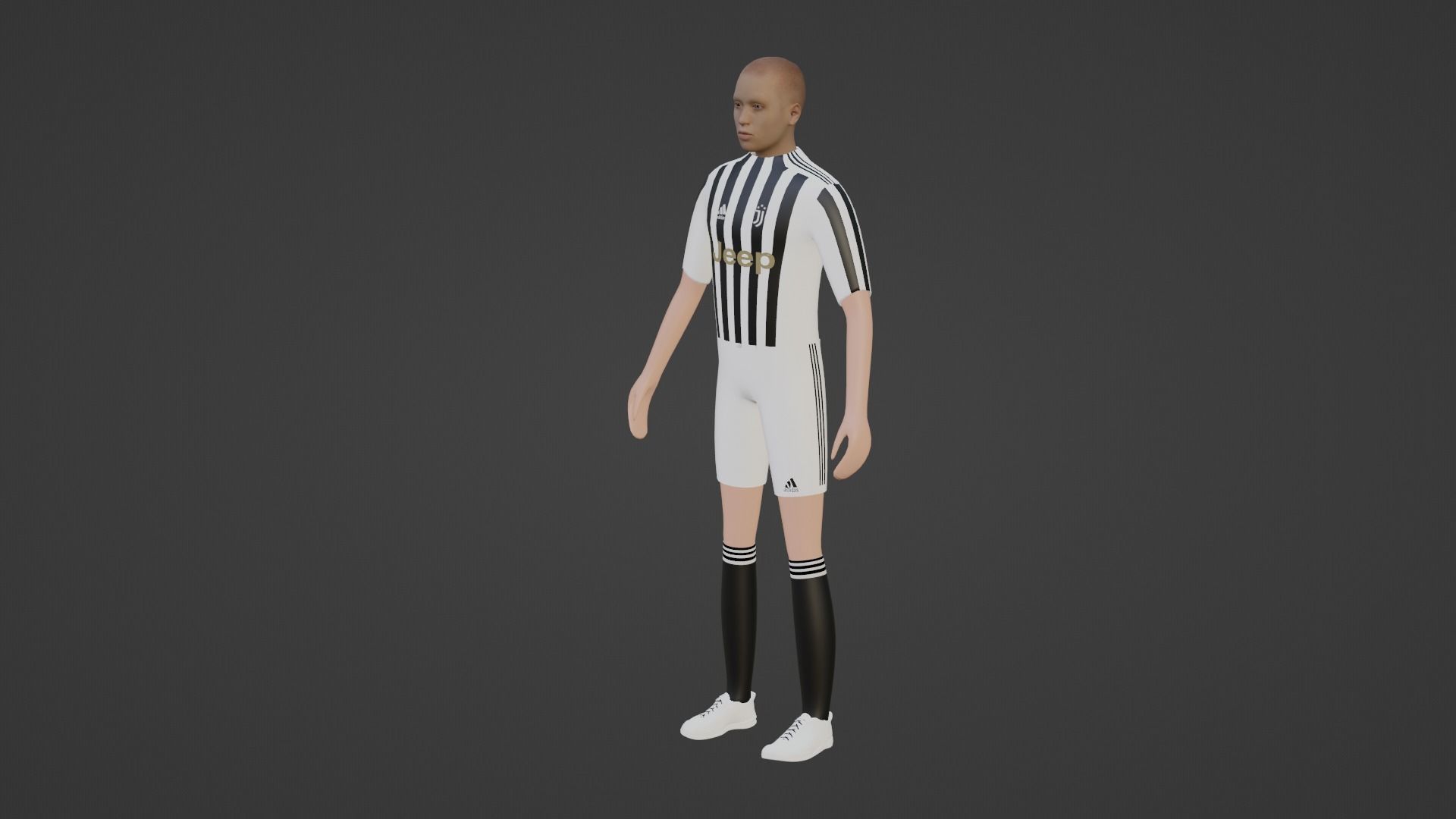Soccer Player - Juventus Low-poly 3D model_5