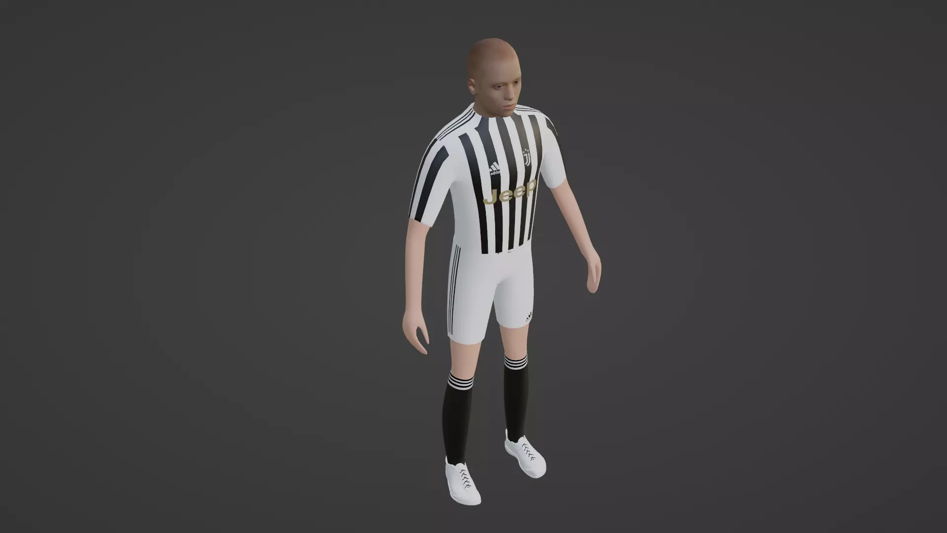 Soccer Player - Juventus Low-poly 3D model_0