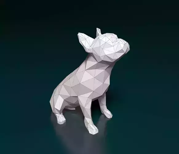 French bulldog polygonal 3D print model