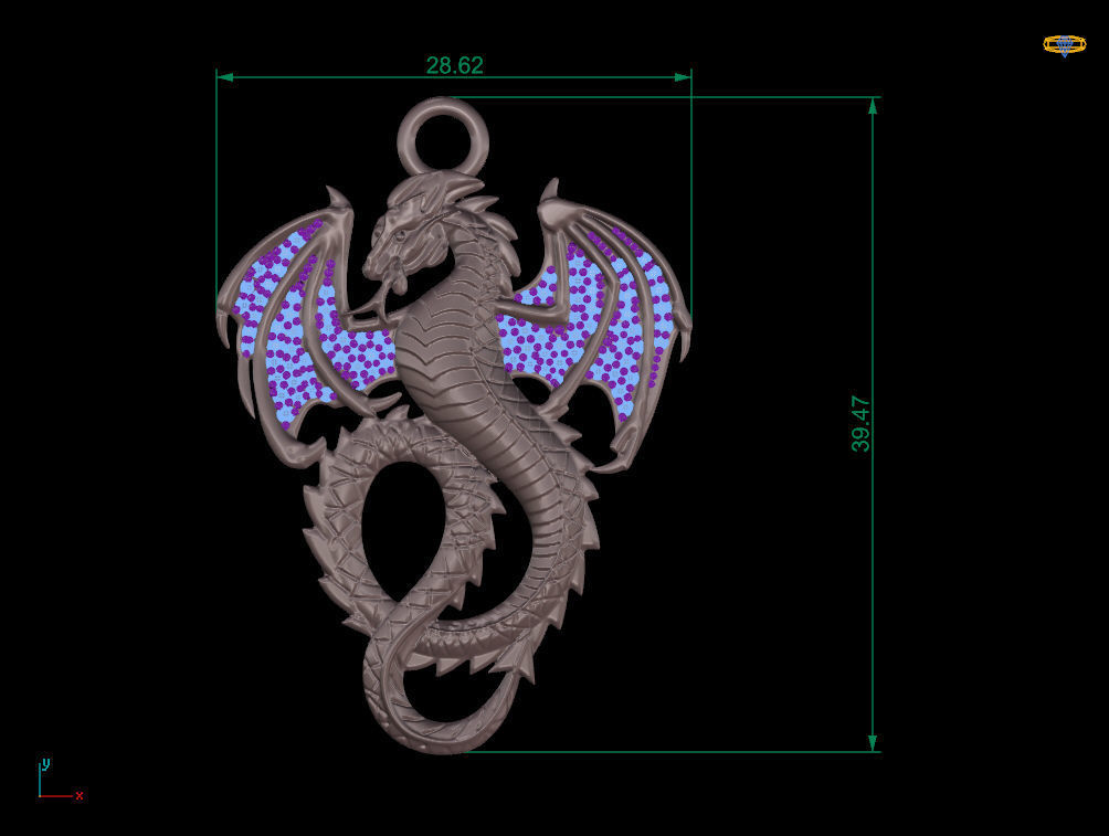 dragon pendant 3D print model_10