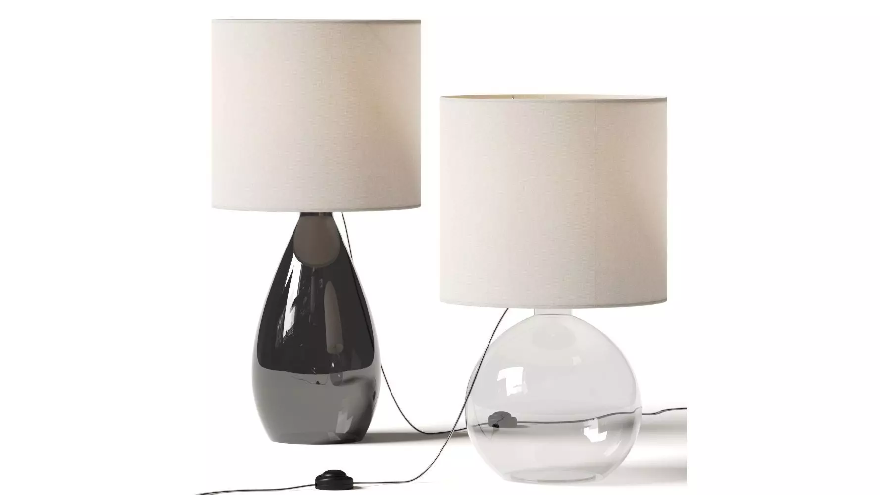 West Elm Foundational Glass Table Lamps 3D model