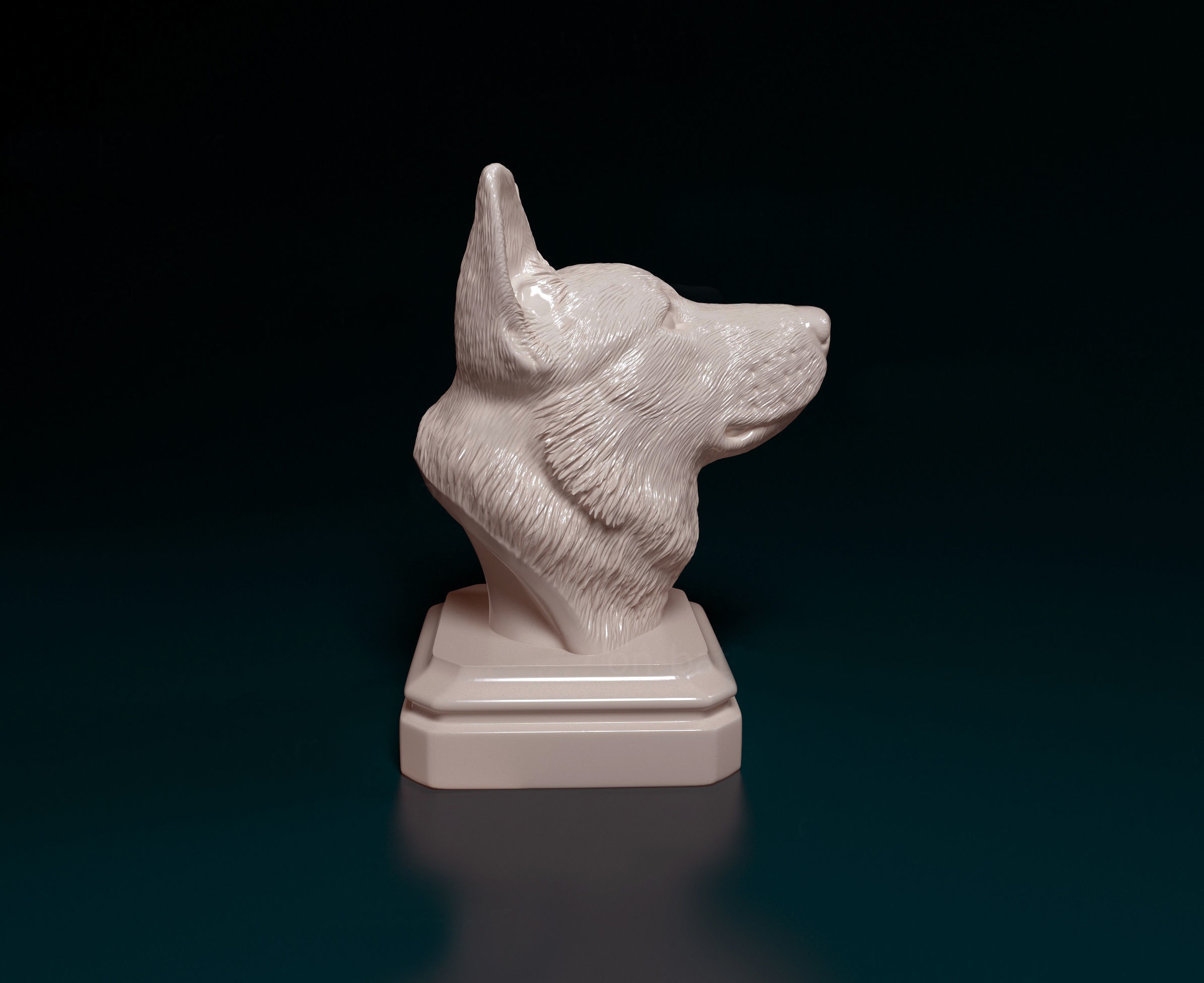 German shepherd bust 3D print model_1