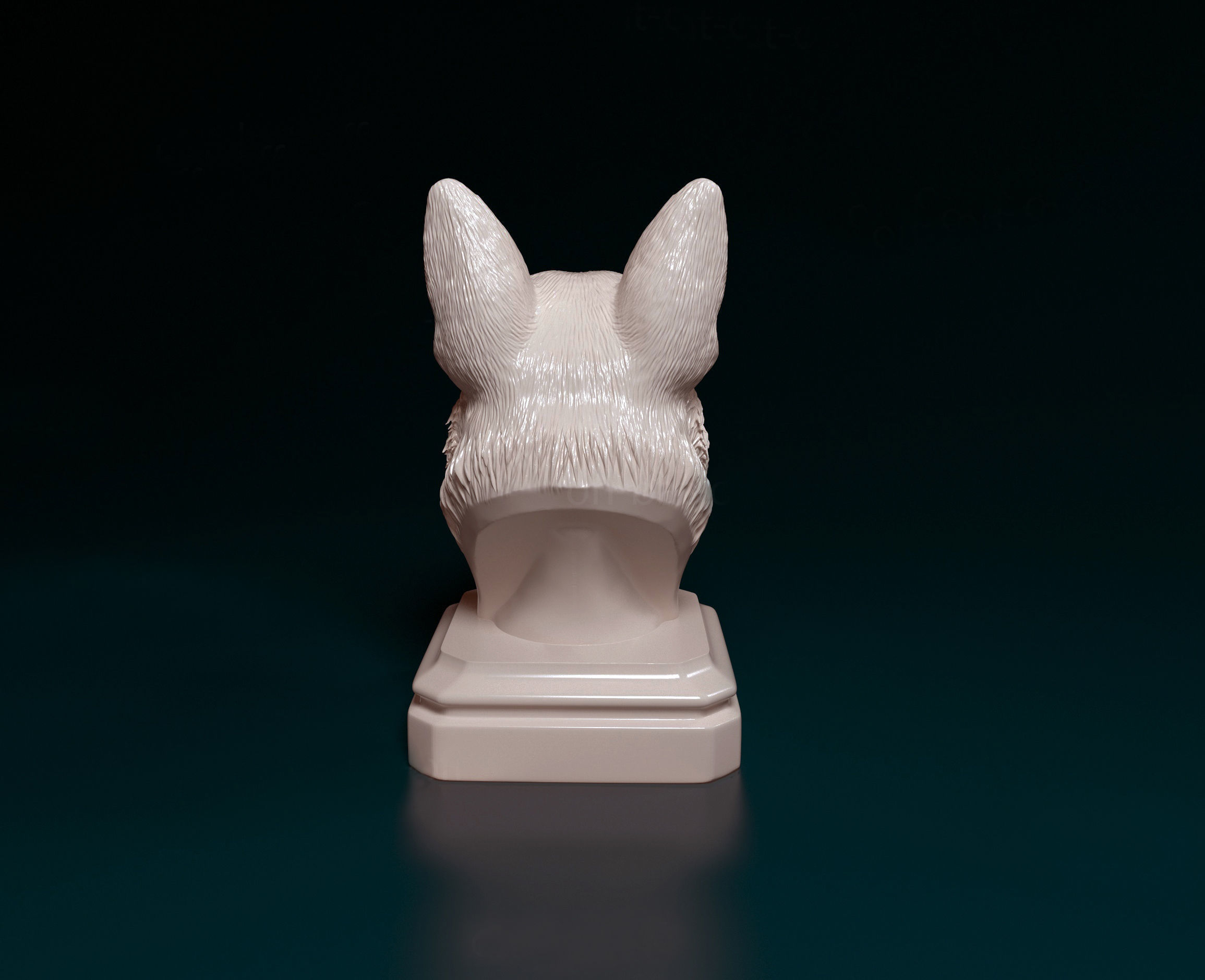 German shepherd bust 3D print model_3