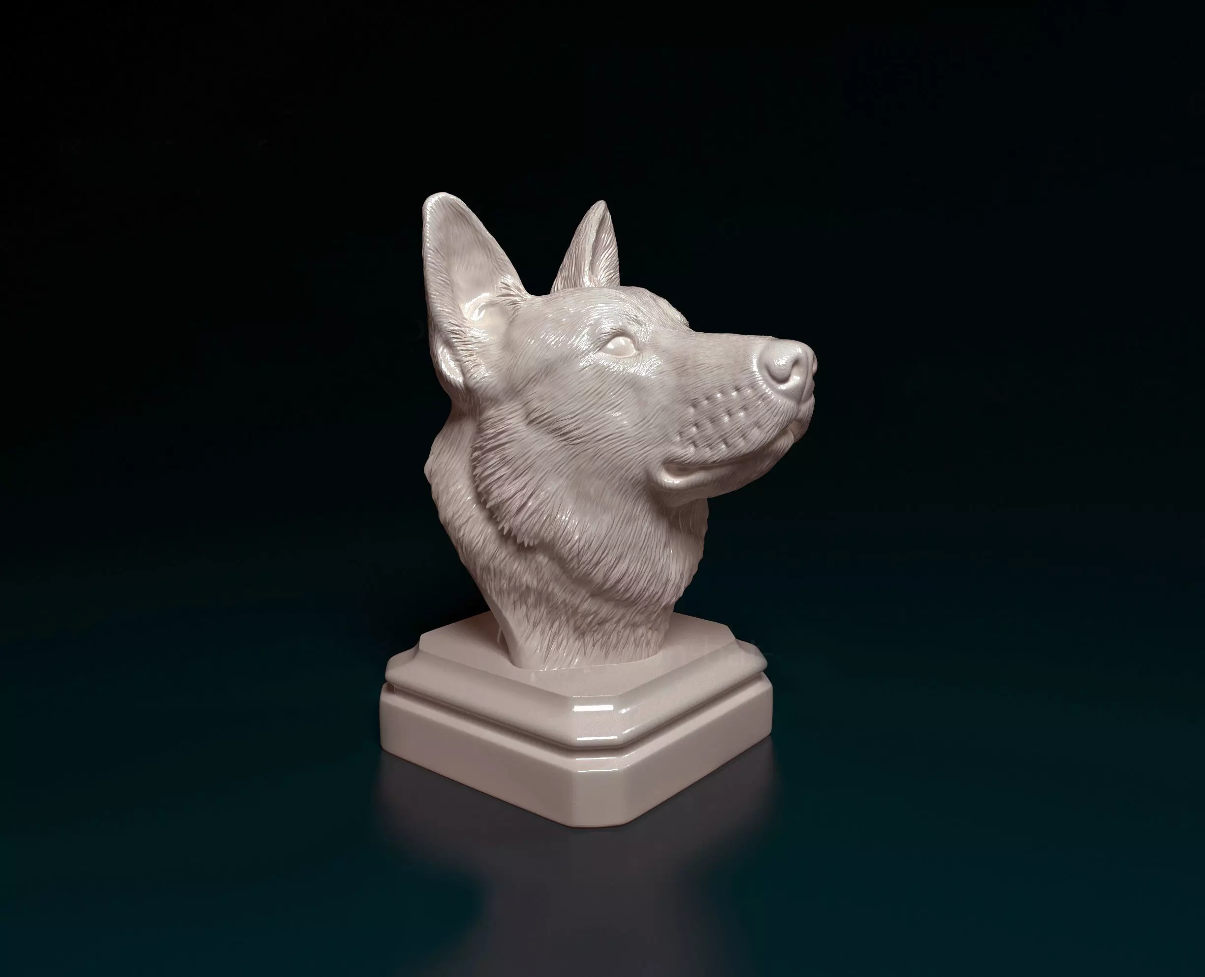 German shepherd bust 3D print model_0