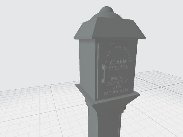 1-12 Scale Vintage Fire and Police Call Box 3D print model_1