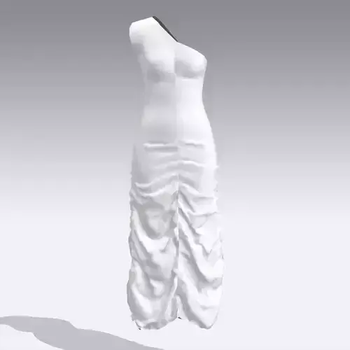 DRESS WHITE ELASTIC LONG FASHION STYLE WOMAN  LOOK