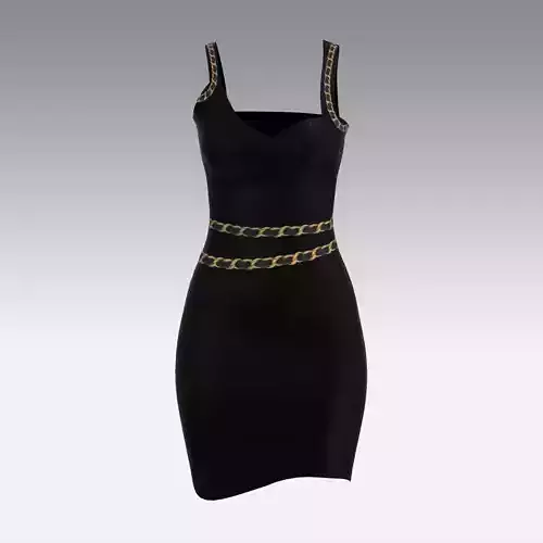 DRESS CHAIN LITTLE DRESS WOMAN STYLE  FASHION LOOK