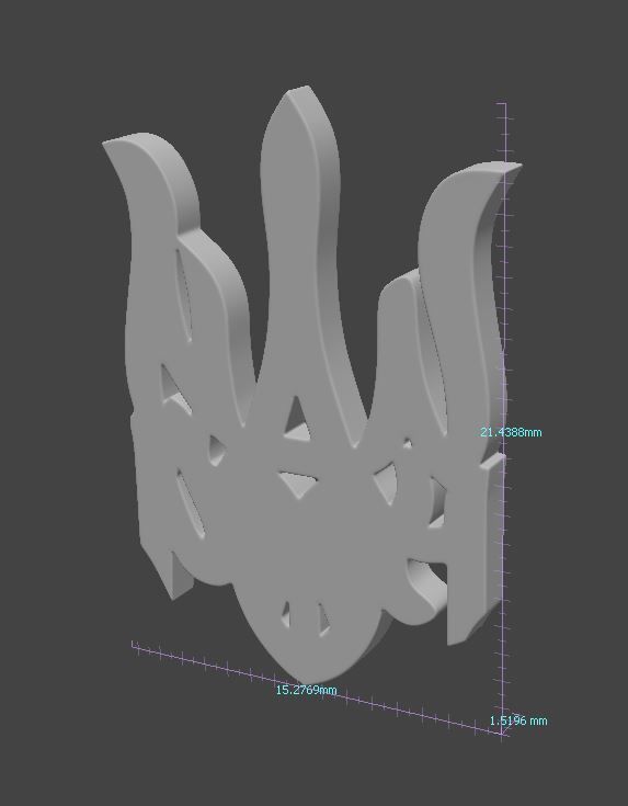 Emblem of Ukraine 3D print model_9
