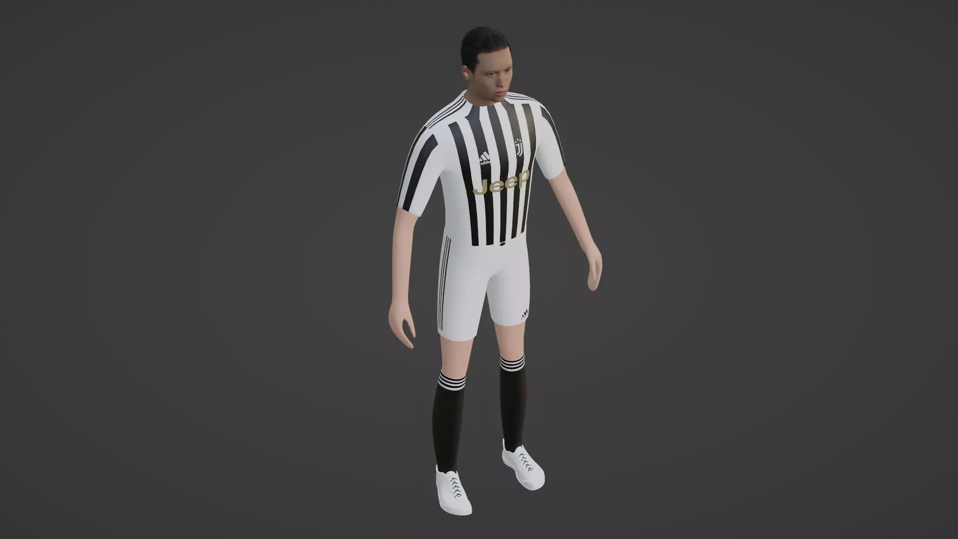 Soccer Player - Juventus Low-poly 3D model_0