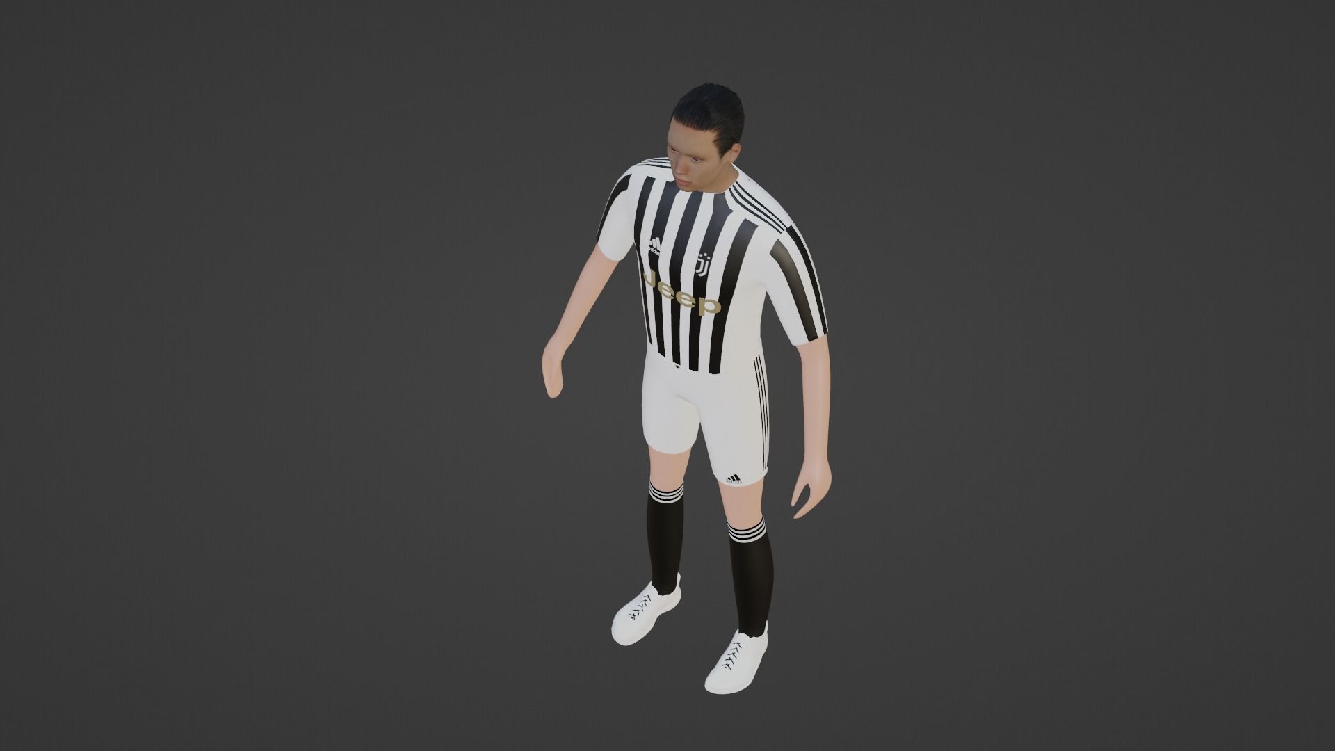 Soccer Player - Juventus Low-poly 3D model_2