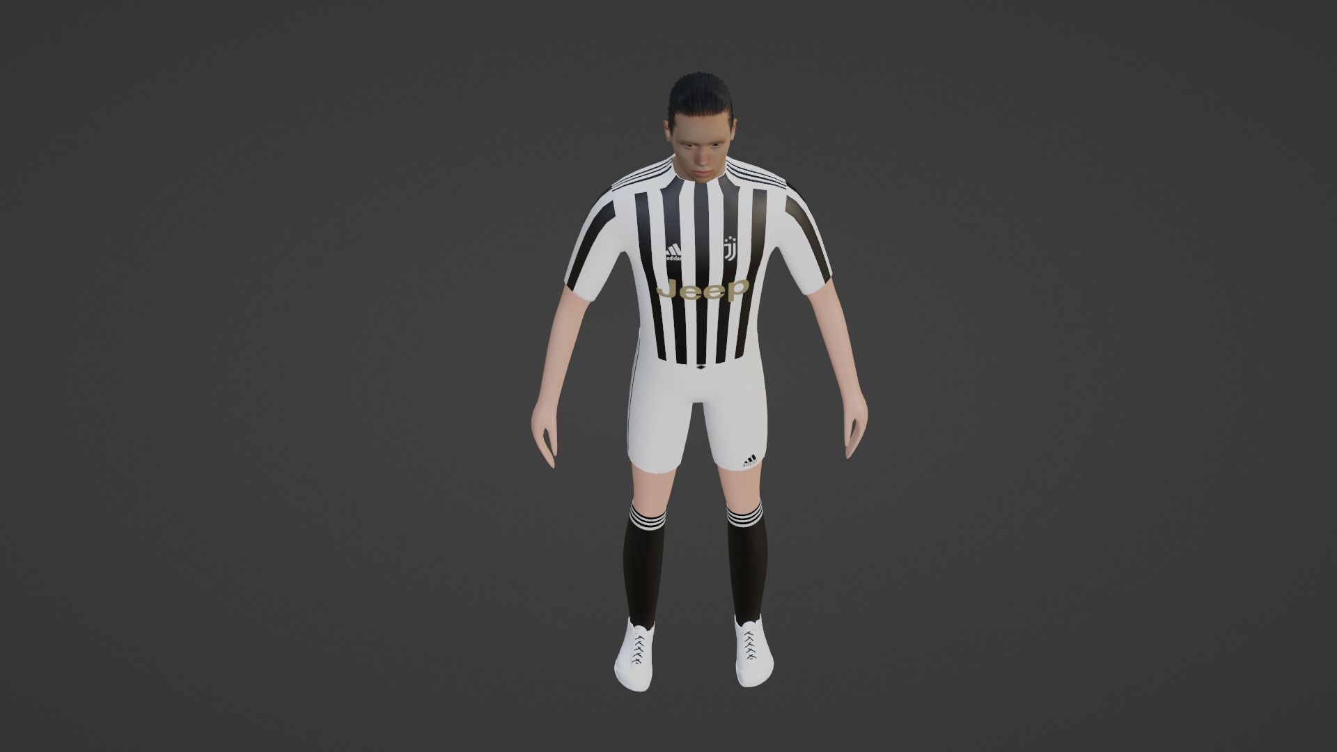 Soccer Player - Juventus Low-poly 3D model_1