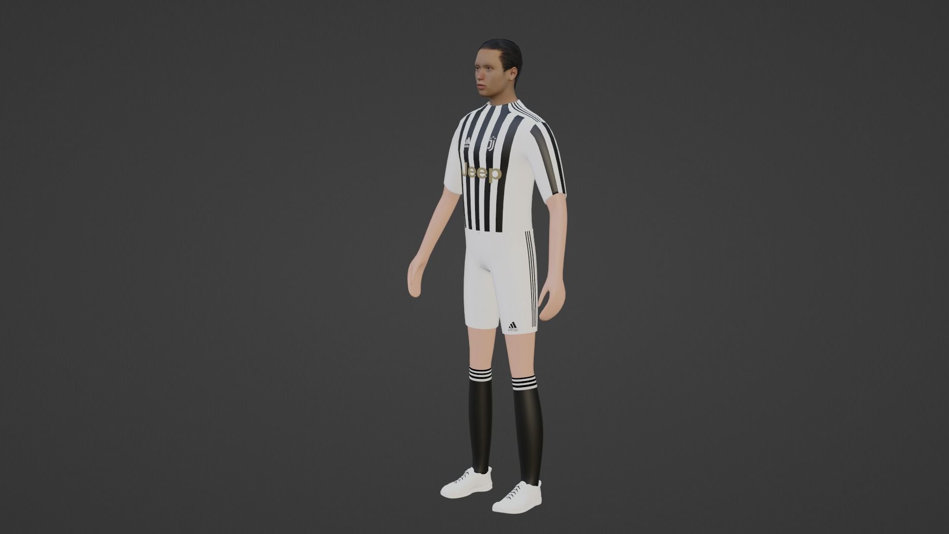 Soccer Player - Juventus Low-poly 3D model_3