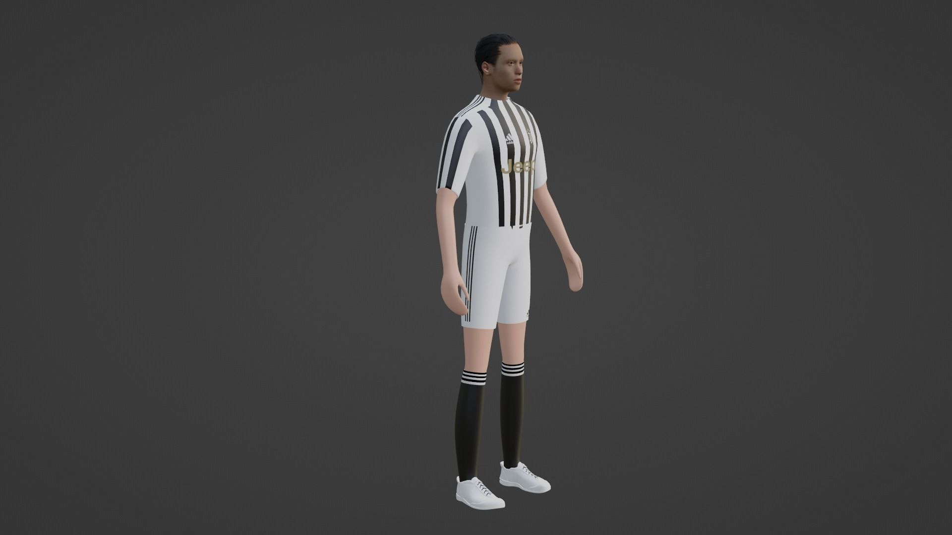 Soccer Player - Juventus Low-poly 3D model_5