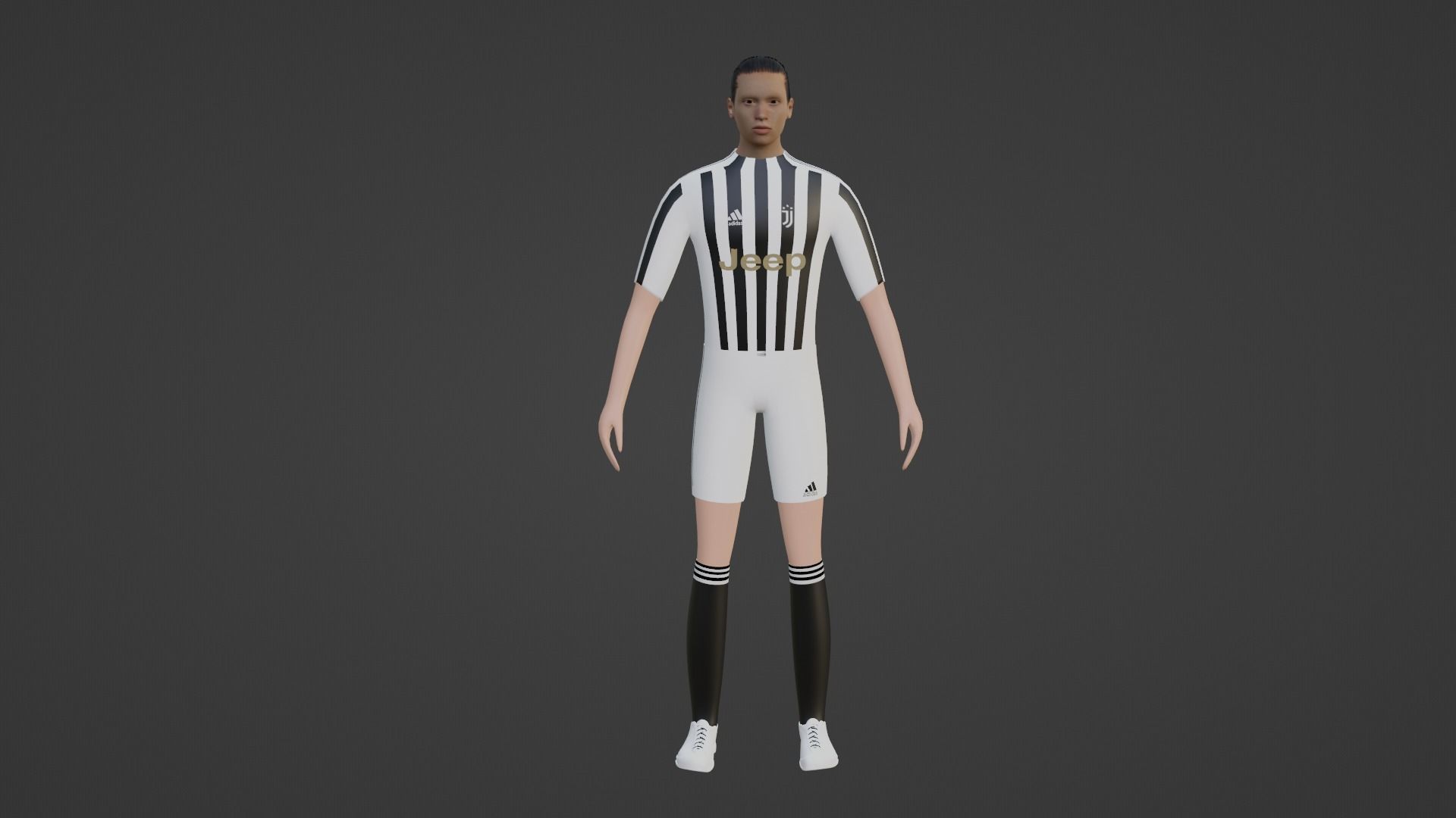 Soccer Player - Juventus Low-poly 3D model_4