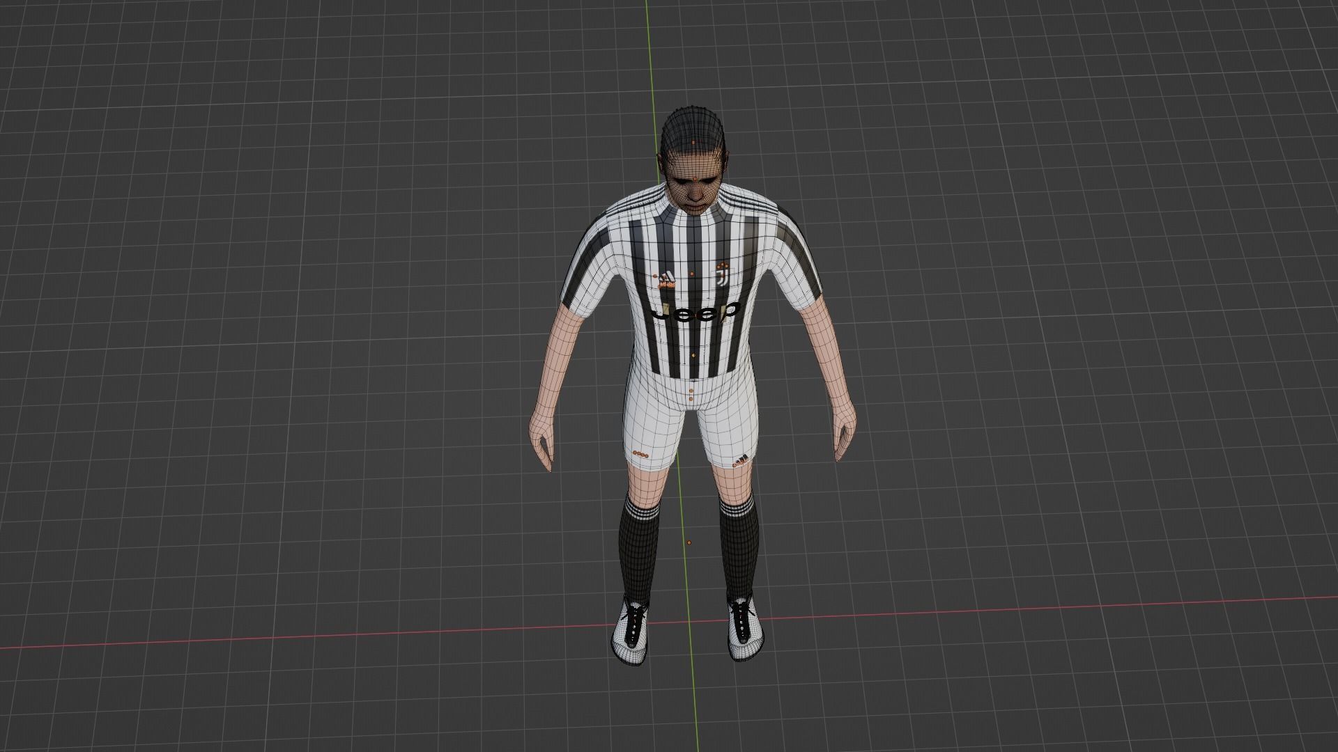 Soccer Player - Juventus Low-poly 3D model_8