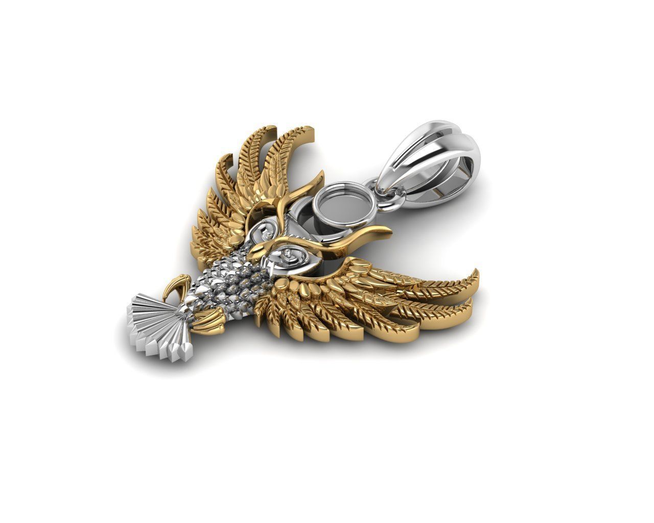 Owl pendant 3D print model_1