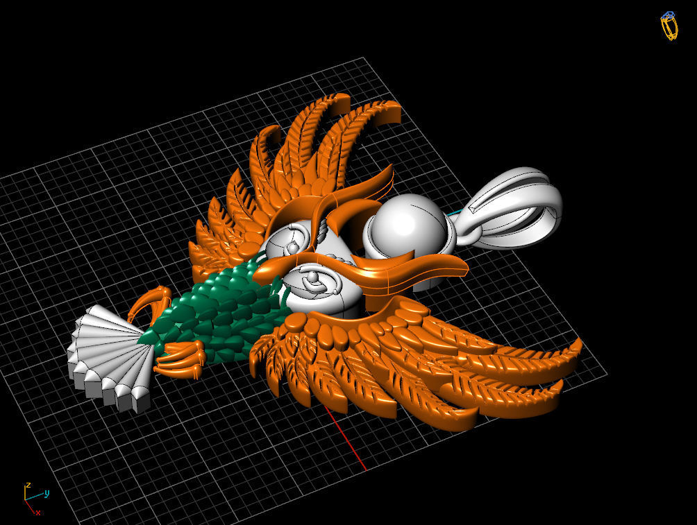 Owl pendant 3D print model_12