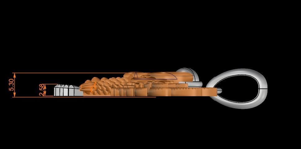 Owl pendant 3D print model_7