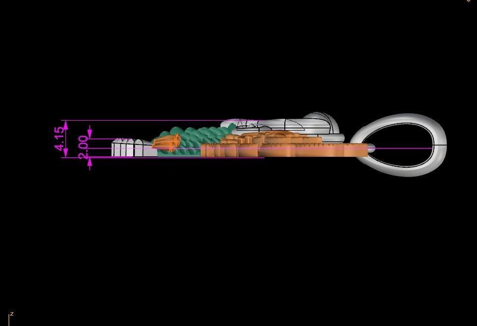 Owl pendant 3D print model_5