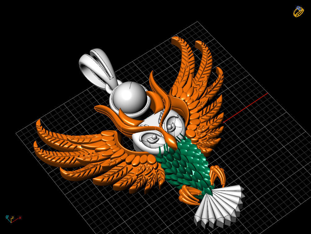 Owl pendant 3D print model_14