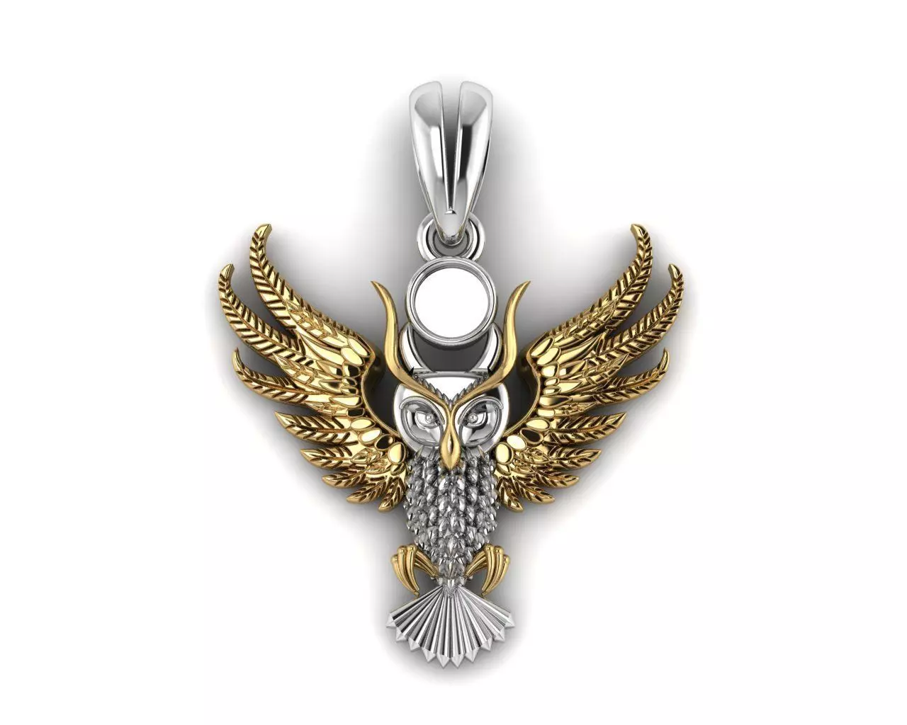 Owl pendant 3D print model_0