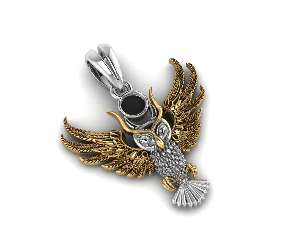 Owl pendant 3D print model_2