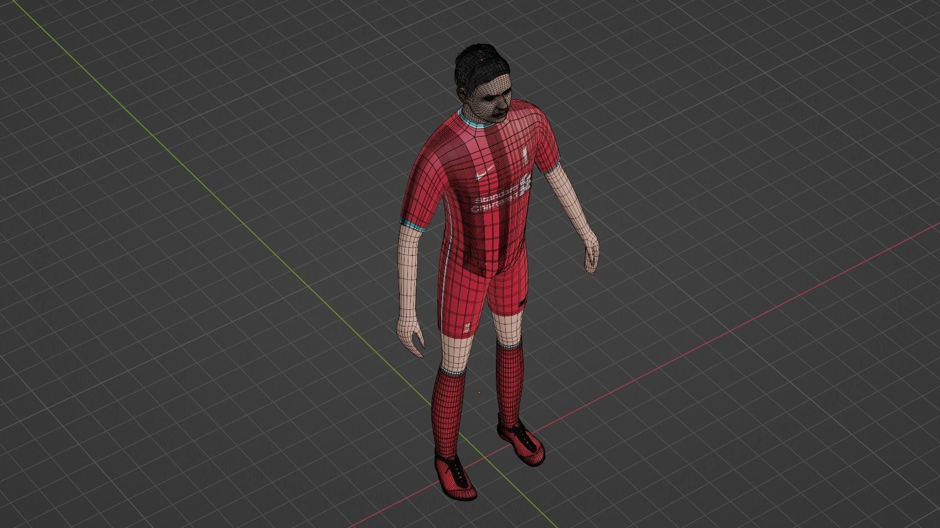 Soccer Player - Liverpool 3D model_6