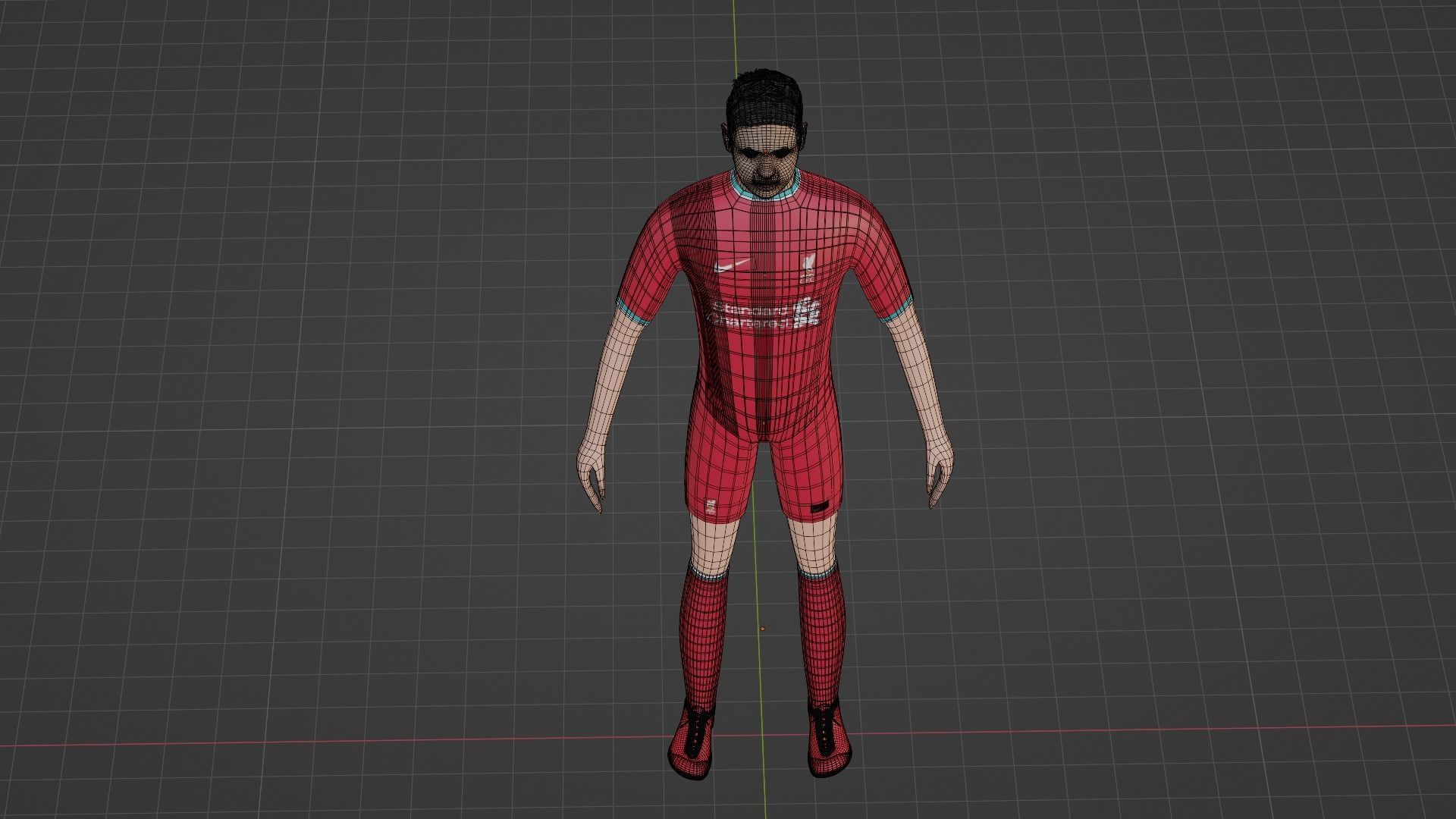 Soccer Player - Liverpool 3D model_8