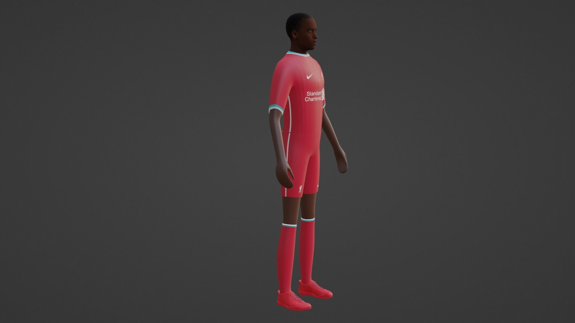 Soccer Player - Liverpool Low-poly 3D model_5