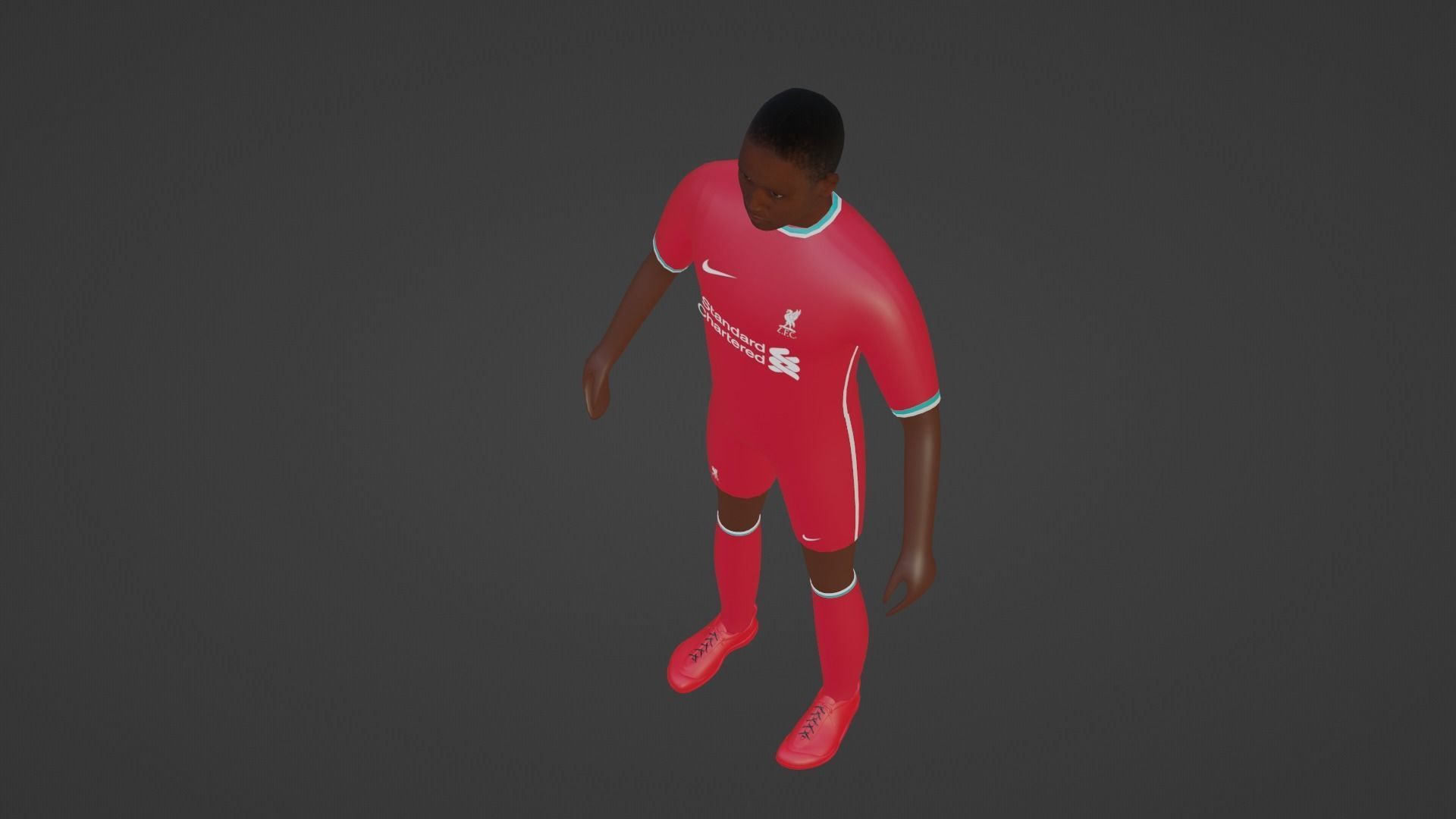 Soccer Player - Liverpool Low-poly 3D model_2