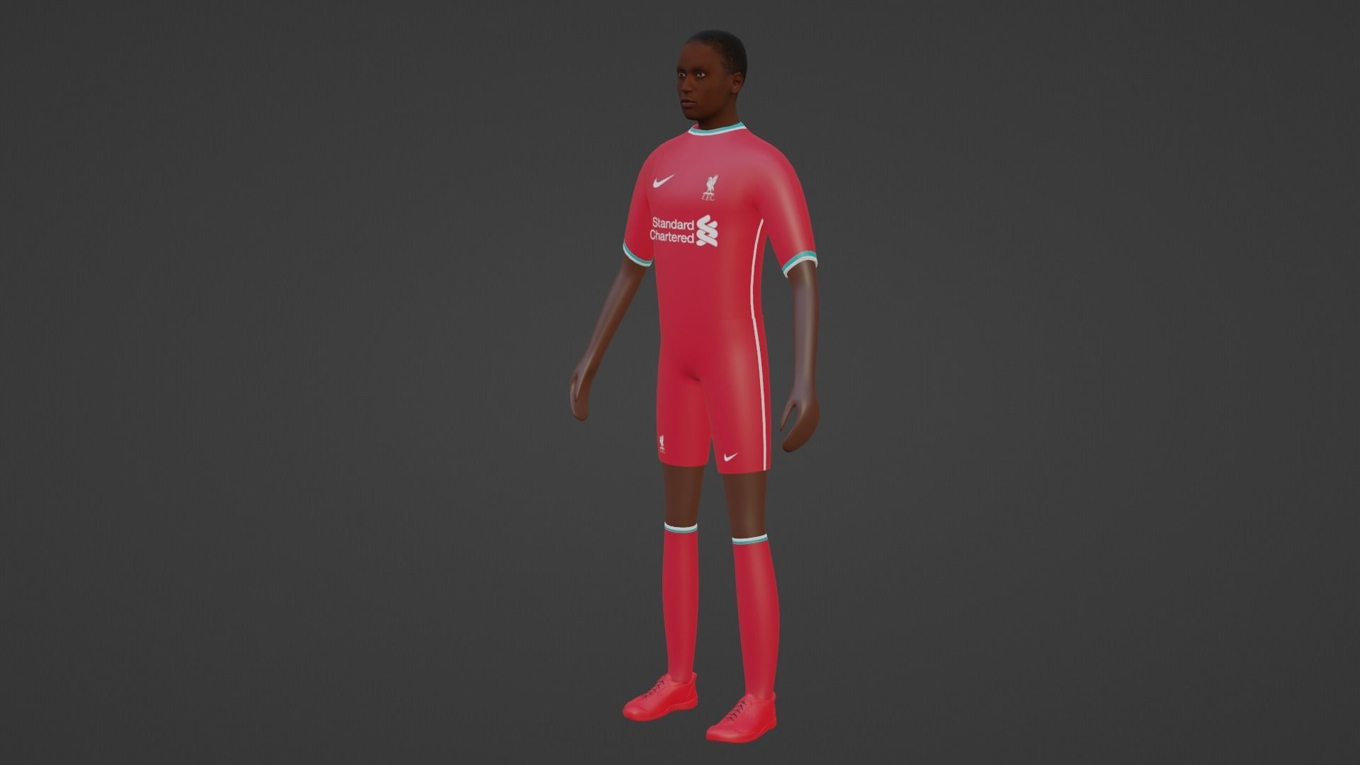 Soccer Player - Liverpool Low-poly 3D model_3