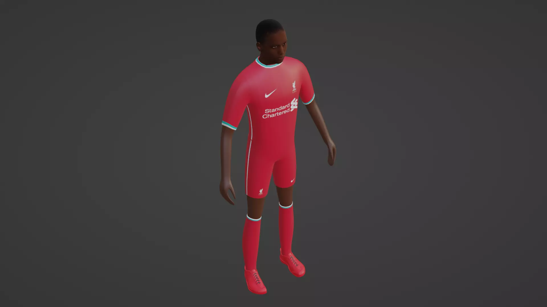 Soccer Player - Liverpool Low-poly 3D model_0