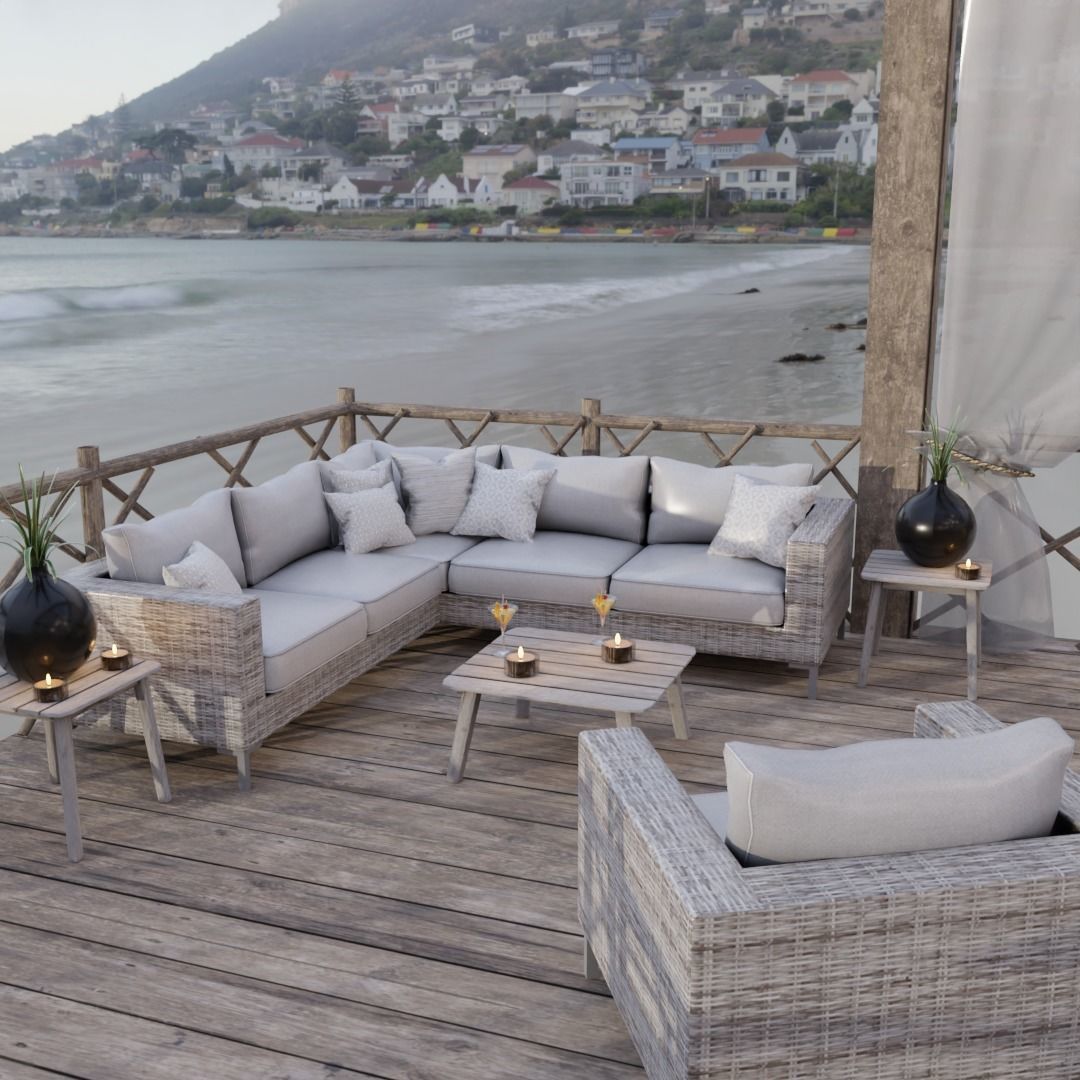 Beach Terrace Blender Scene - DAY 3D model_1