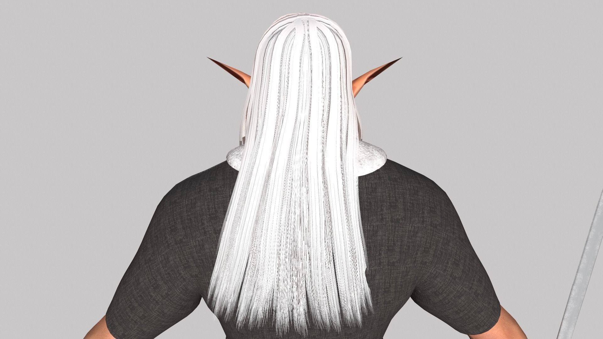 Elf hunter Low-poly 3D model_9