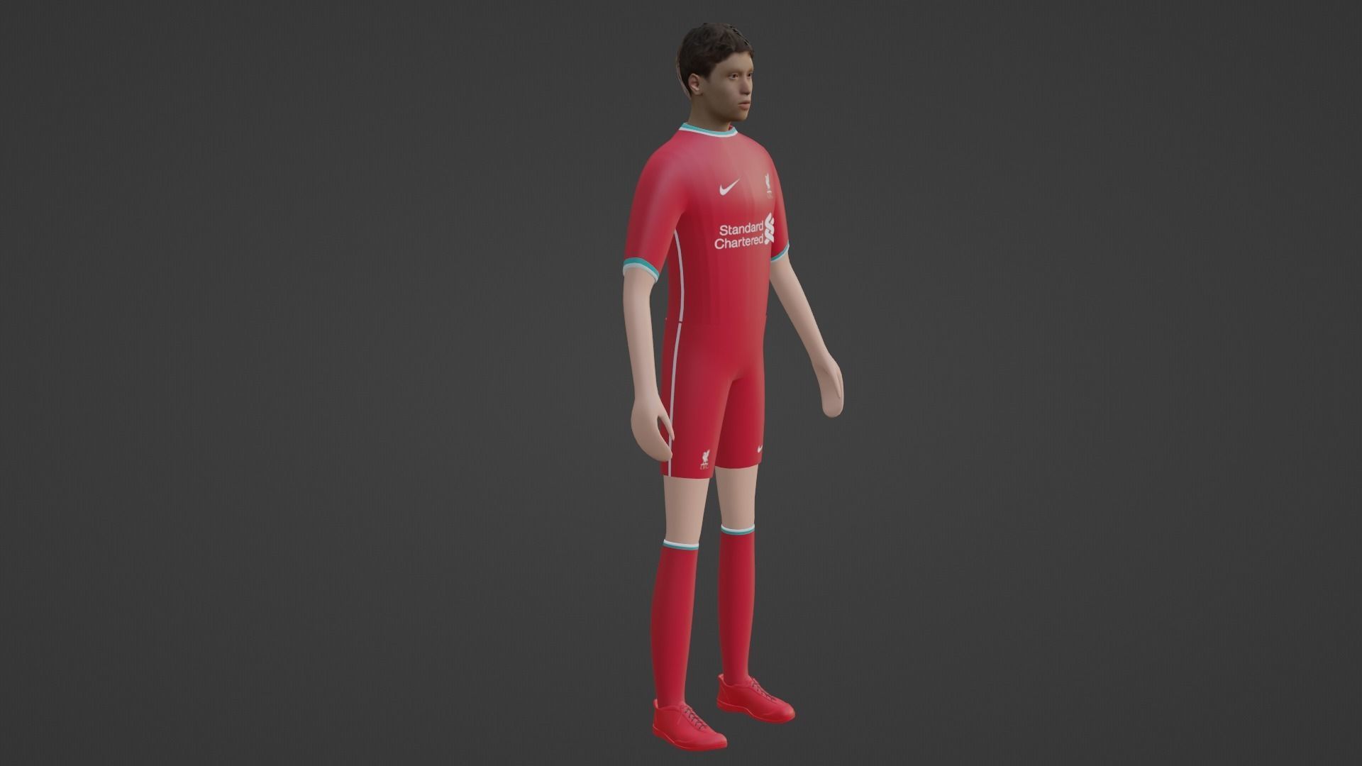 Soccer Player - Liverpool Low-poly 3D model_5