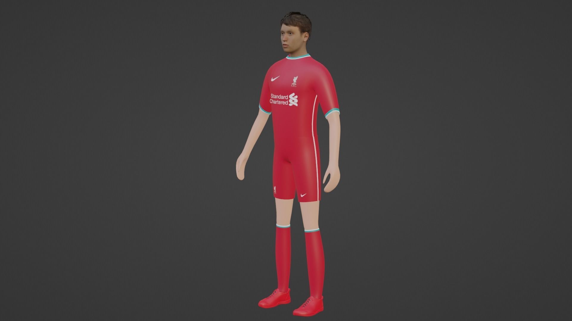 Soccer Player - Liverpool Low-poly 3D model_3