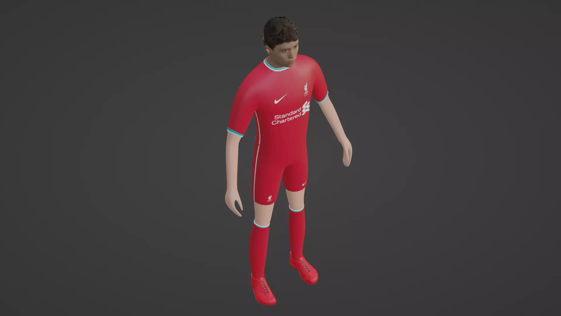 Soccer Player - Liverpool Low-poly 3D model_0