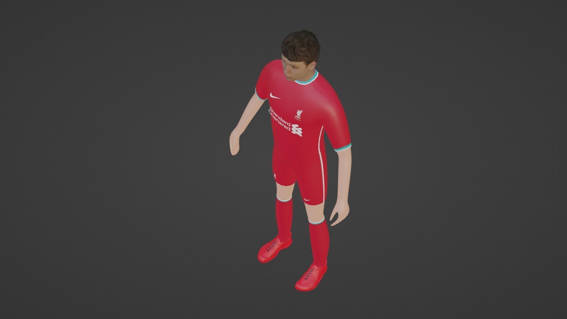 Soccer Player - Liverpool Low-poly 3D model_2