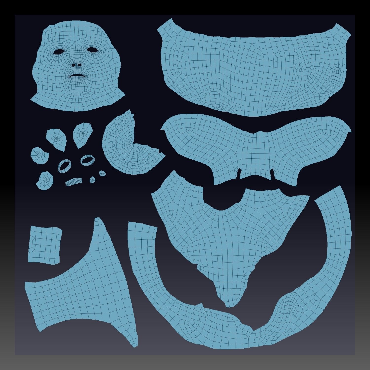 Female head sculpt model 3D model_10