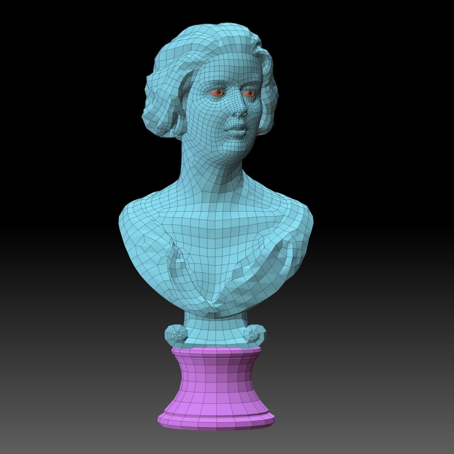 Female head sculpt model 3D model_6