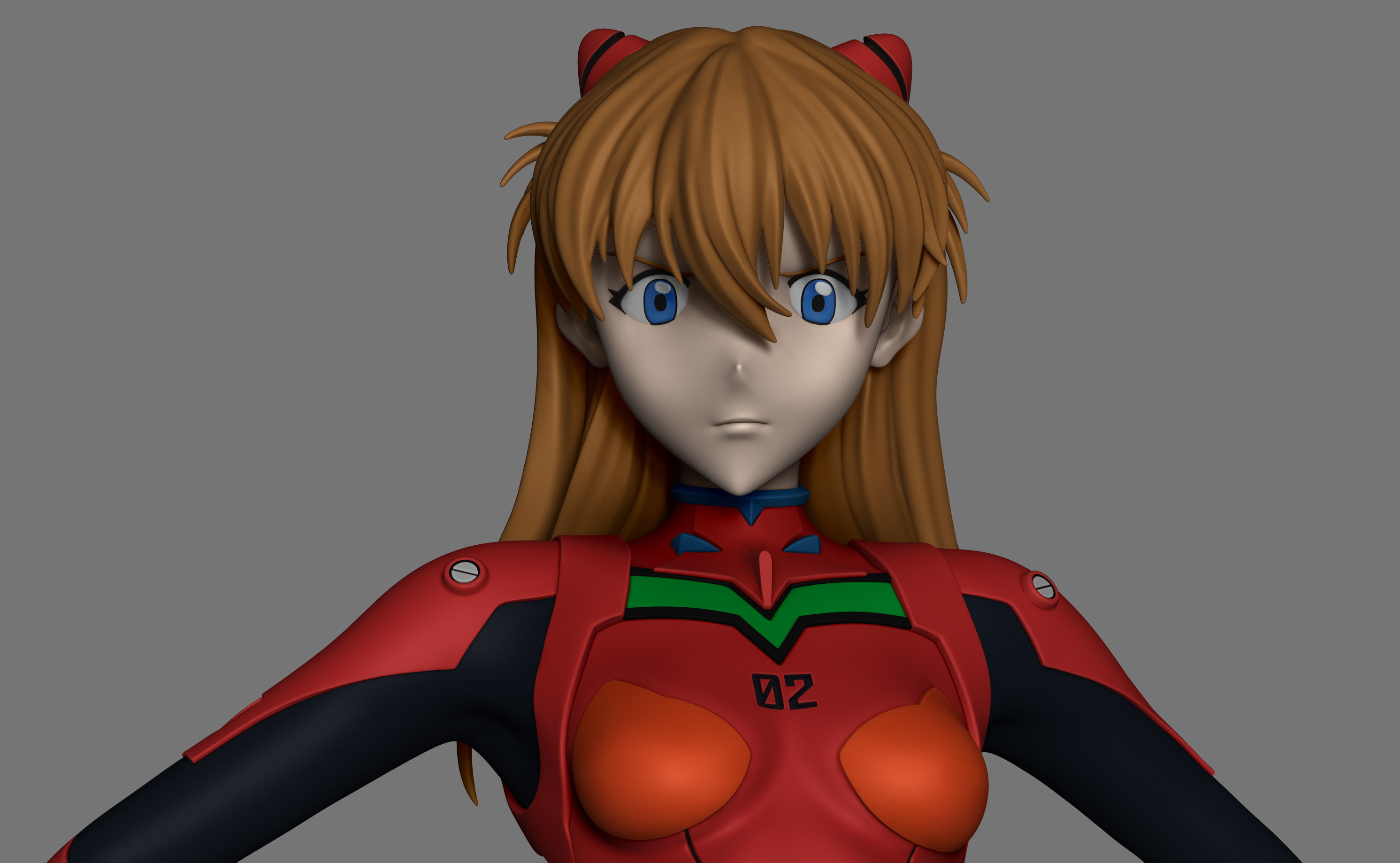 Asuka from Evangelion 3D print model_8