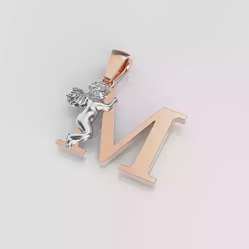 Pendant Letter M 3D print model