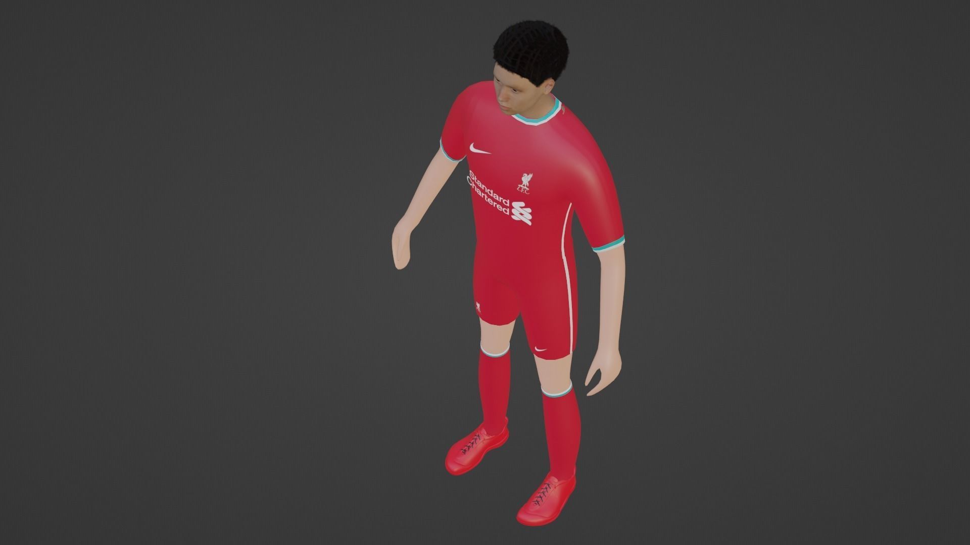 Soccer Player - Liverpool Low-poly 3D model_2