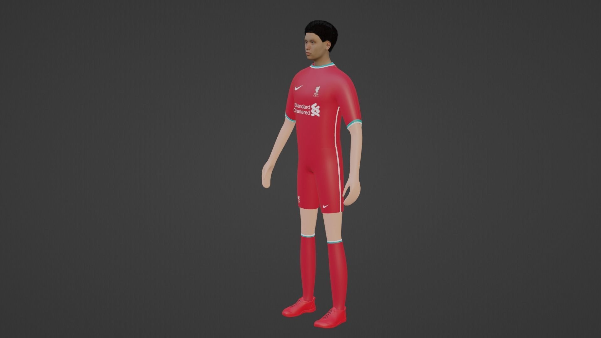 Soccer Player - Liverpool Low-poly 3D model_3